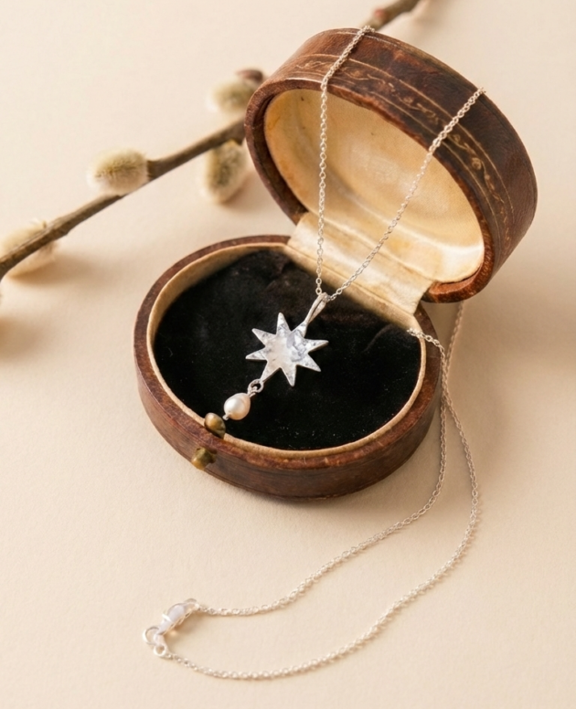 Pearl of Night-Gecenin İncisi Yıldız Kolye